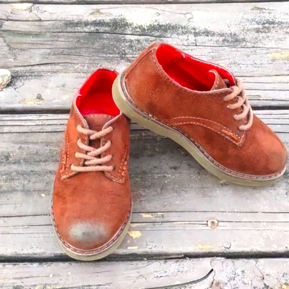 Cole Haan/Nike  Toddler Lil Shane Cognac Suede Oxfords (Nike Air Sole) - Picture 12 of 16